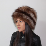 Brown Silver fox hat