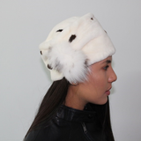 White Shaved mink with dark stigmas hat