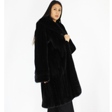 Black mink with hood