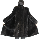 Black shaved mink pieces coat