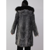 Astrakhan grey coat with hood