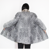  Astrakhan grey jacket with sapphire mink collar