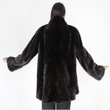 Ranch mink pat jacket with mink trimming