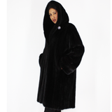 Black mink with hood