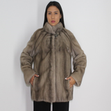 Silver grey mink jacket