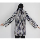 Multi-colored mink ¾ coat