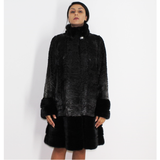 Astrakhan Anthracite coat with mink trimming