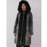 Astrakhan grey coat with hood