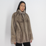 Silver grey mink jacket