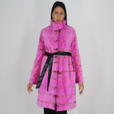 Fuchsia colored shaved mink coat