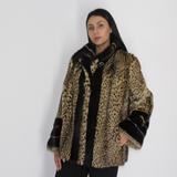 Libya cat jacket with mink trimming