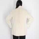 Ivory shaved mink jacket