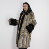 Libya cat coat with mink trimming