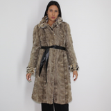 Silver Grey mink coat with lynx trimming