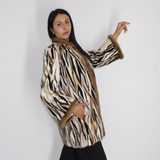  Multi-colored mink ¾ coat