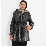 Astrakhan grey anthracite jacket with hood