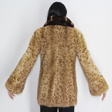 Animal print stamped mink jacket