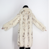 White Fox colored with lynx printing and hood