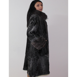 Astrakhan Anthracite coat with mink trimming