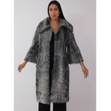Astrakhan grey coat with ¾ sleeves