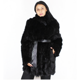 Black colored lynx pieces coat