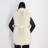 White shadow fox vest