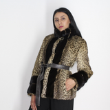 Libya cat jacket with mink trimming