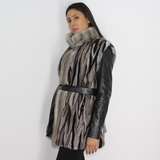 Multicolor mink vest