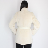 Ivory shaved mink jacket