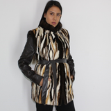 Multicolor mink vest