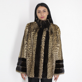 Libya cat jacket with mink trimming