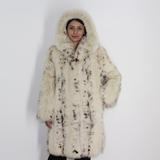 White Fox colored with lynx printing and hood