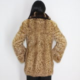 Animal print stamped mink jacket