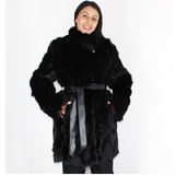 Black colored lynx pieces coat