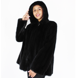 Blackglama mink jacket with hood