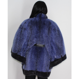  Colored Blue-violet Mink with stripy effect and blue violet trimming