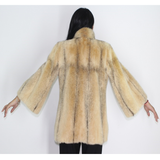 Colored black-cross pink gold mink jacket