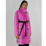 Fuchsia colored shaved mink coat