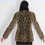 Ocelot jacket with mink collar