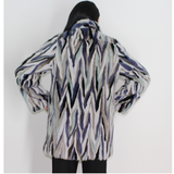 Multi-colored mink ¾ coat