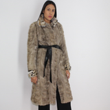 Silver Grey mink coat with lynx trimming