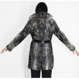 Astrakhan grey anthracite jacket with hood