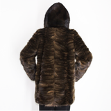 Sable pieces ¾ coat with hood