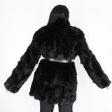 Black colored lynx pieces coat