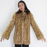 Animal print stamped mink jacket