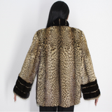 Libya cat jacket with mink trimming