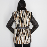 Multicolor mink vest