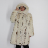 White Fox colored with lynx printing and hood