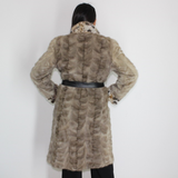 Silver Grey mink coat with lynx trimming