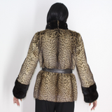 Libya cat jacket with mink trimming